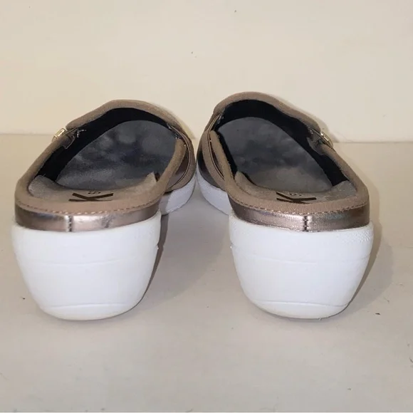 Anne Klein AK Sport Bronze Metallic Slip On Wedge Slides Mules - Picture 9 of 16